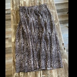 Snake Print Midi Skirt